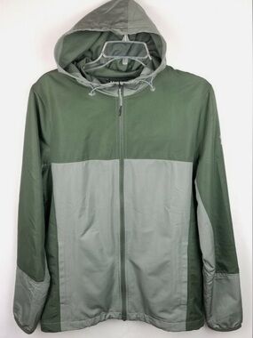 Under Armour Two-Tone Olive Green Hooded Windbreaker